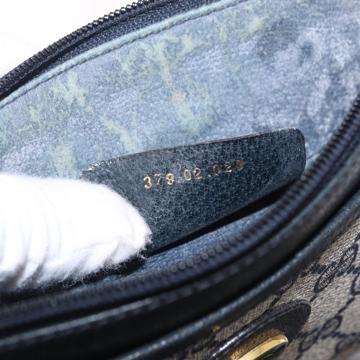 GUCCI GG Supreme Shoulder Bag PVC Navy Gold 378 02 020 Auth ep16478