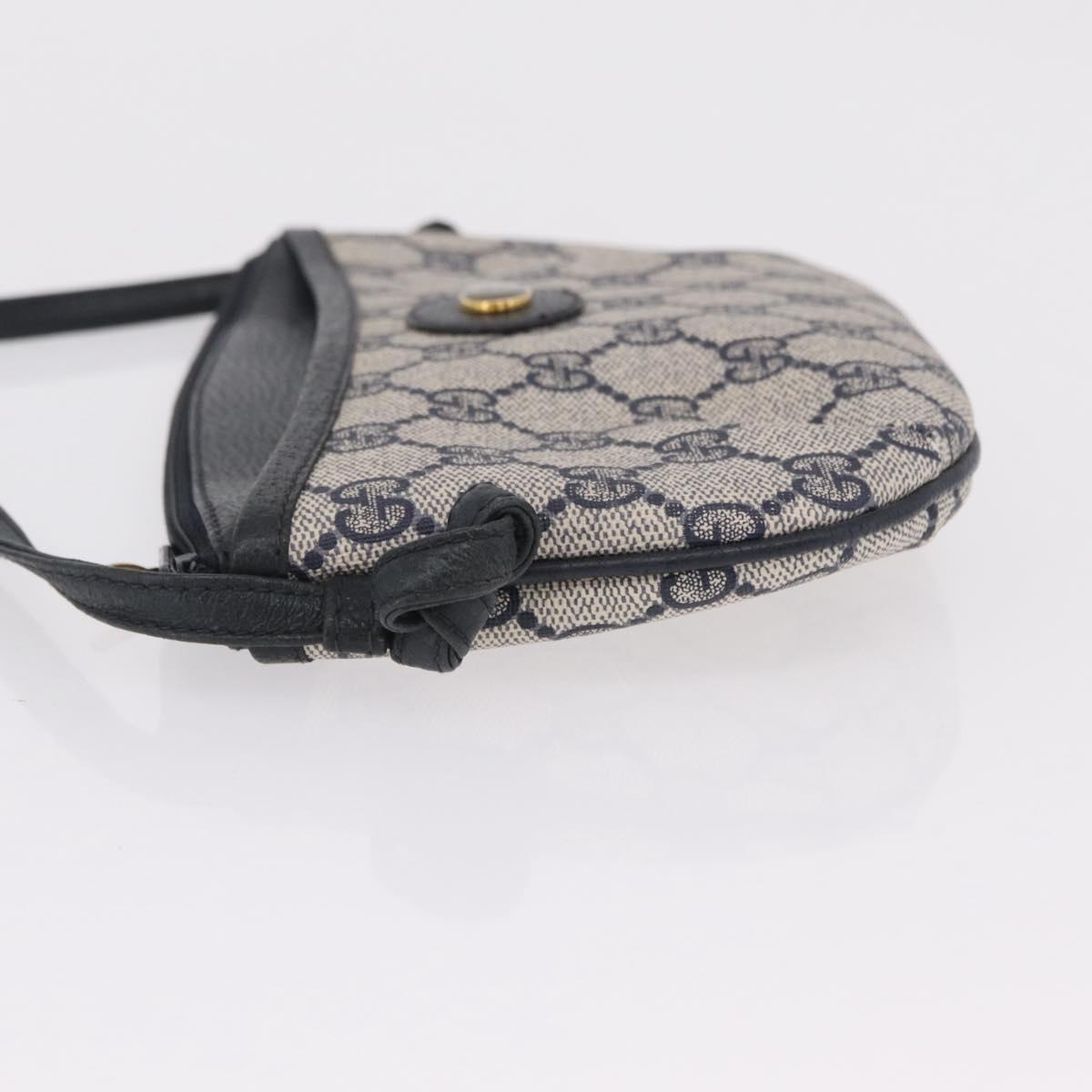 GUCCI GG Supreme Shoulder Bag PVC Navy Gold 378 02 020 Auth ep16478