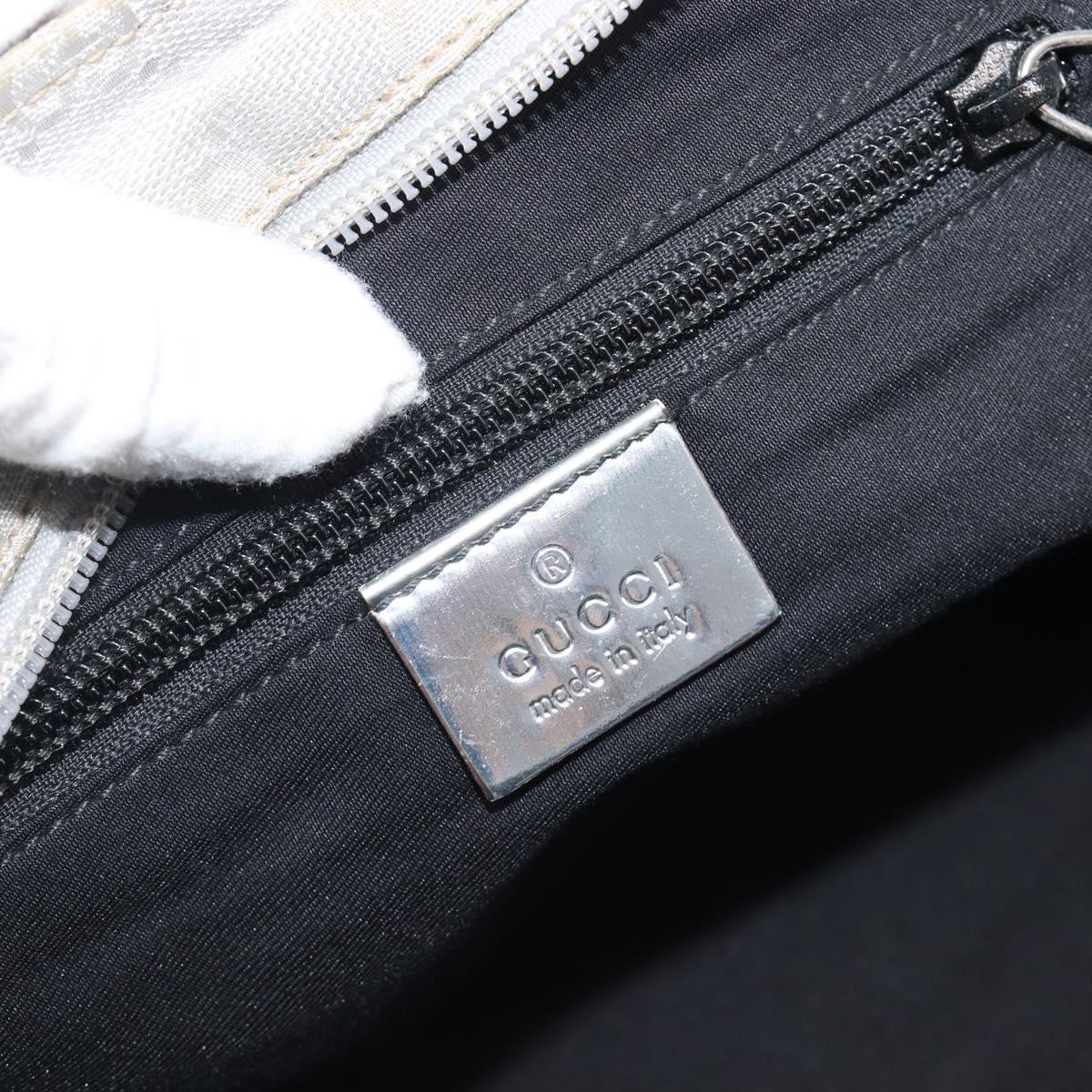 GUCCI GG Canvas Web Sherry Line Hand Bag Silver 131228 Auth ep16492