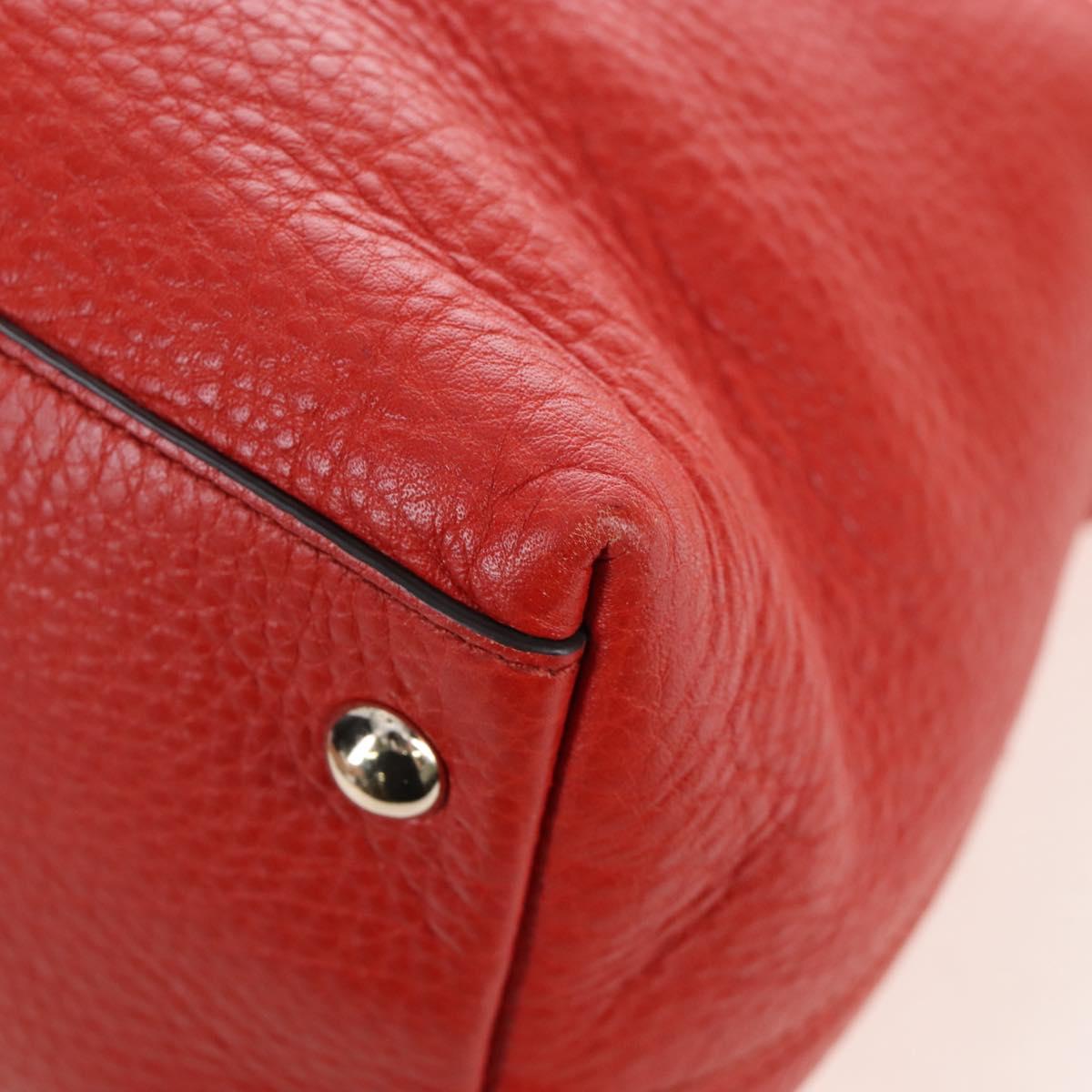 GUCCI Soho Hand Bag Leather 2way Orange Gold 308362 Auth ep16493A