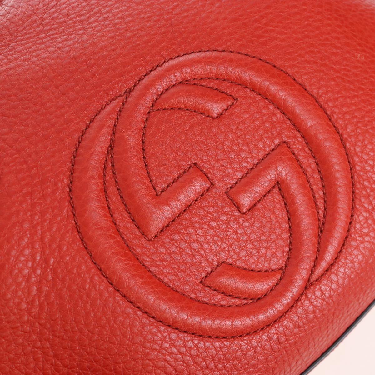 GUCCI Soho Hand Bag Leather 2way Orange Gold 308362 Auth ep16493A