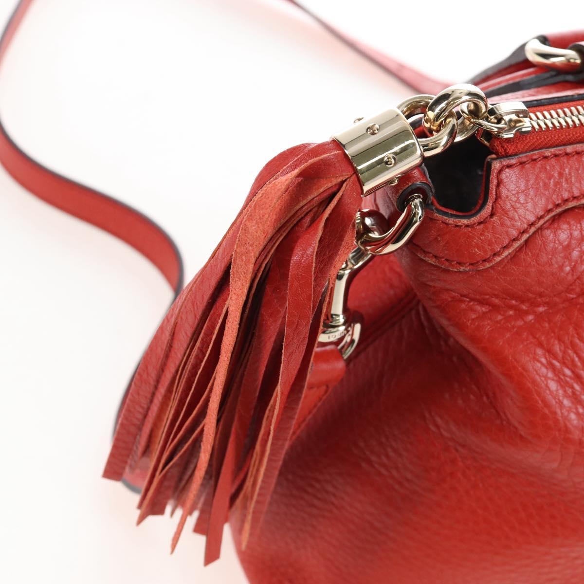 GUCCI Soho Hand Bag Leather 2way Orange Gold 308362 Auth ep16493A
