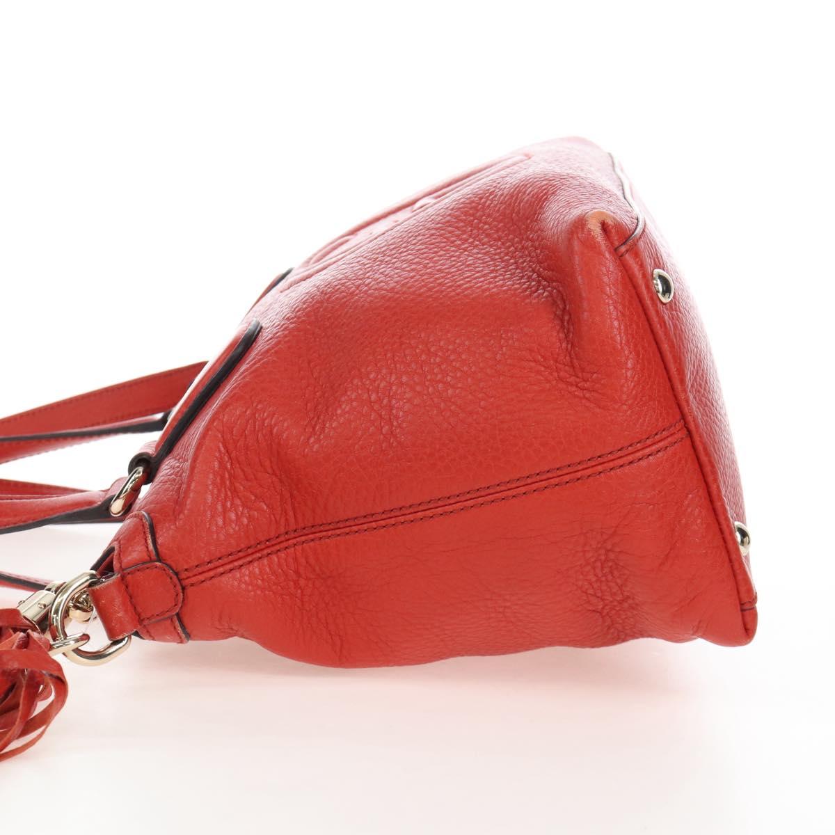 GUCCI Soho Hand Bag Leather 2way Orange Gold 308362 Auth ep16493A