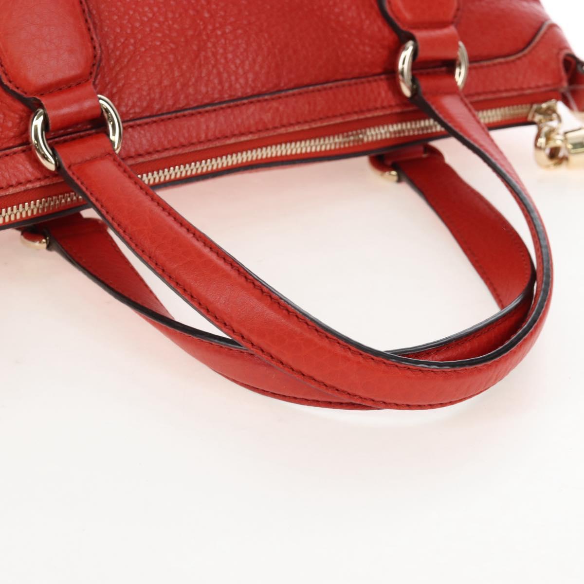 GUCCI Soho Hand Bag Leather 2way Orange Gold 308362 Auth ep16493A