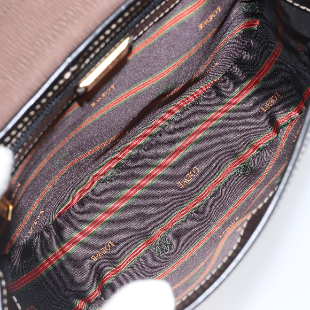 LOEWE Velazquez Hand Bag Leather Black Gold Auth ep16495A