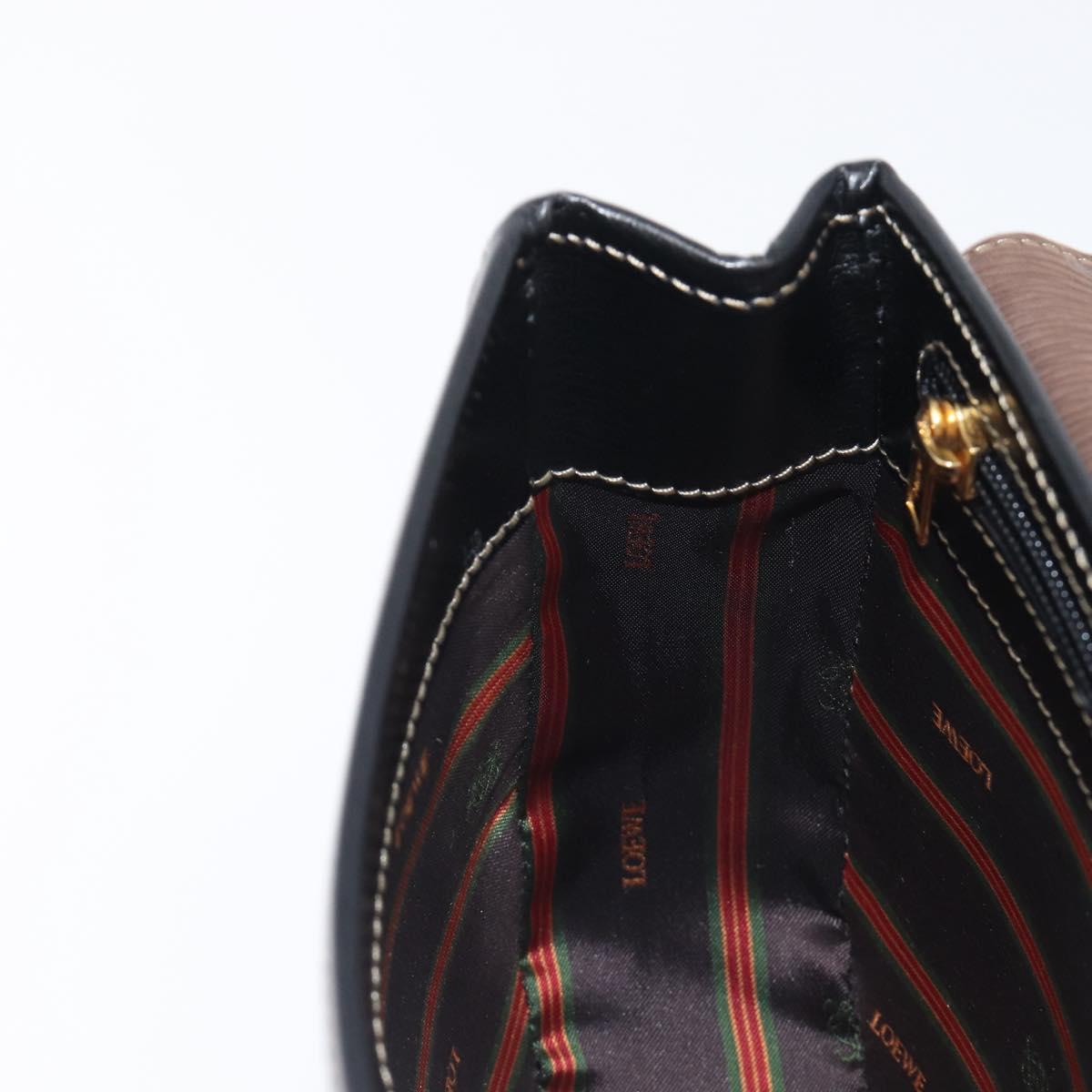 LOEWE Velazquez Hand Bag Leather Black Gold Auth ep16495A