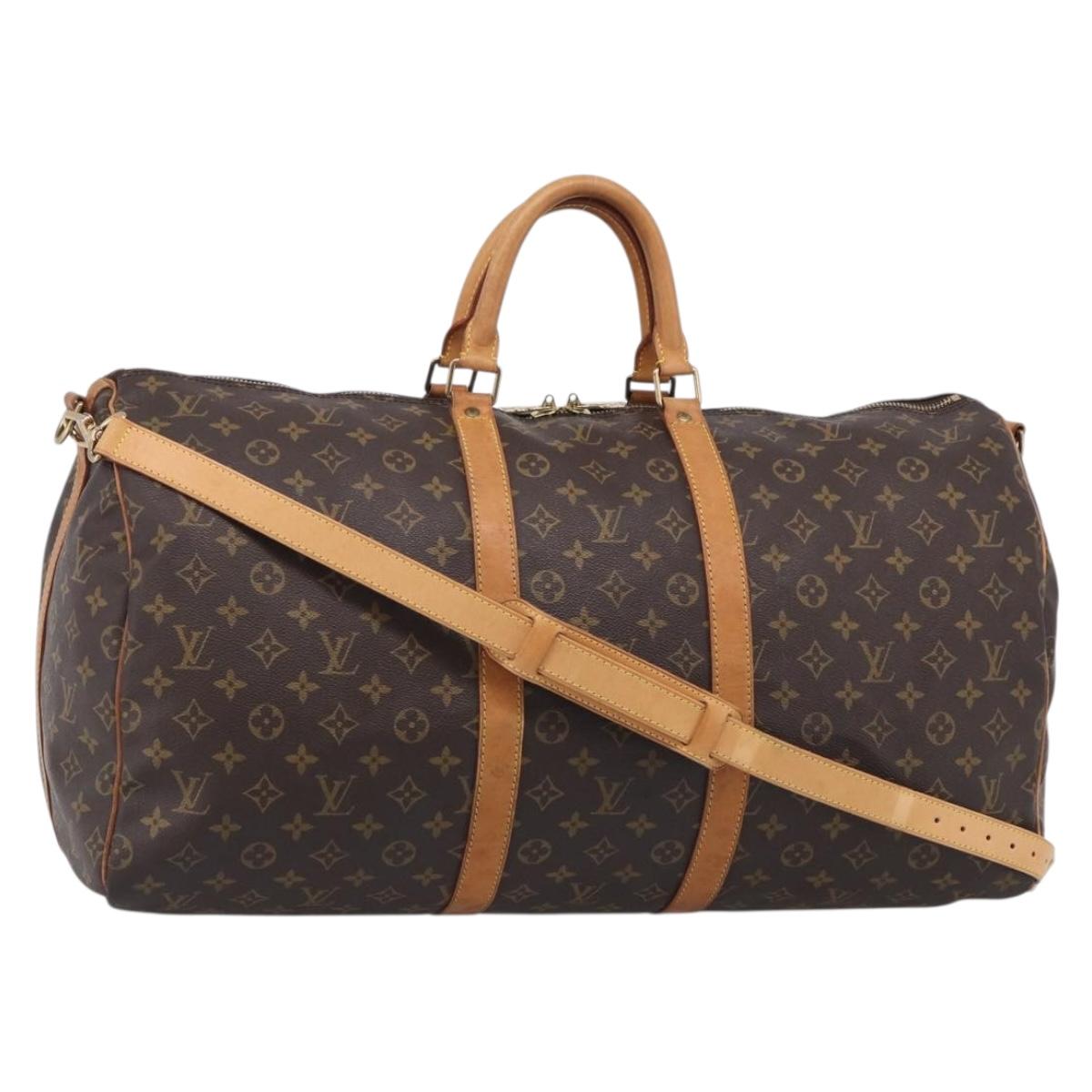 LOUIS VUITTON Monogram Keepall Bandouliere55 Boston Bag M41414 LV Auth ep16500V