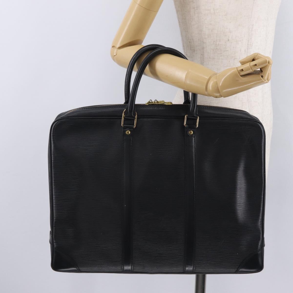 LOUIS VUITTON Epi Porte Documents Voyage Bag Black M40321 LV Auth ep16509