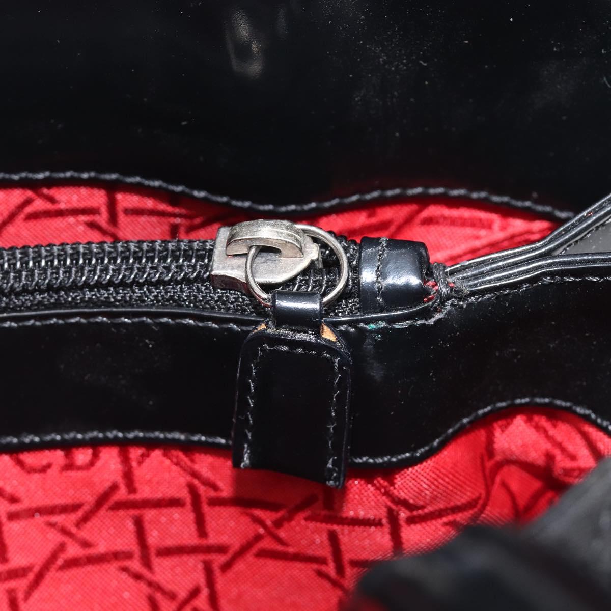 Christian Dior Canage Hand Bag Nylon Black Gold Auth ep16513A