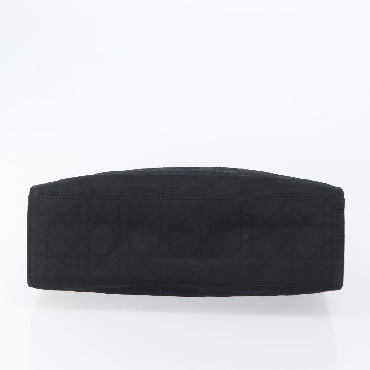 Christian Dior Canage Hand Bag Nylon Black Gold Auth ep16513A
