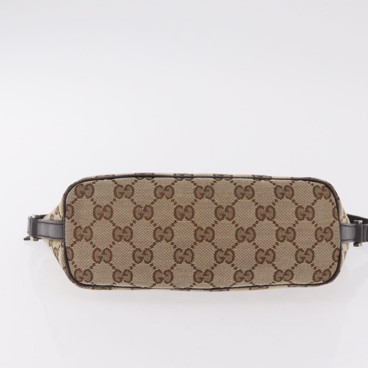GUCCI GG Canvas Web Sherry Line Hand Bag Beige Silver 141809 Auth ep16518A