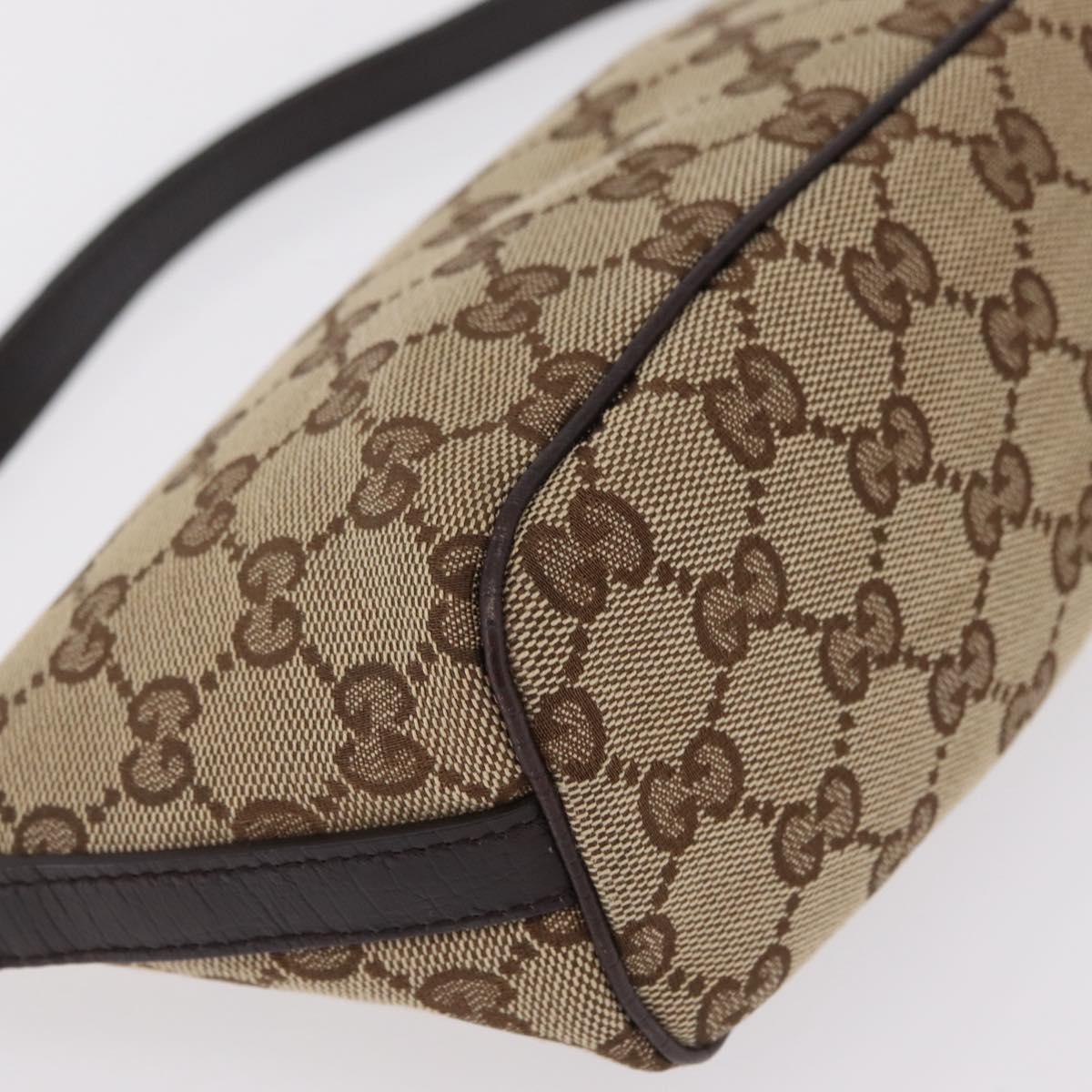 GUCCI GG Canvas Web Sherry Line Hand Bag Beige Silver 141809 Auth ep16518A
