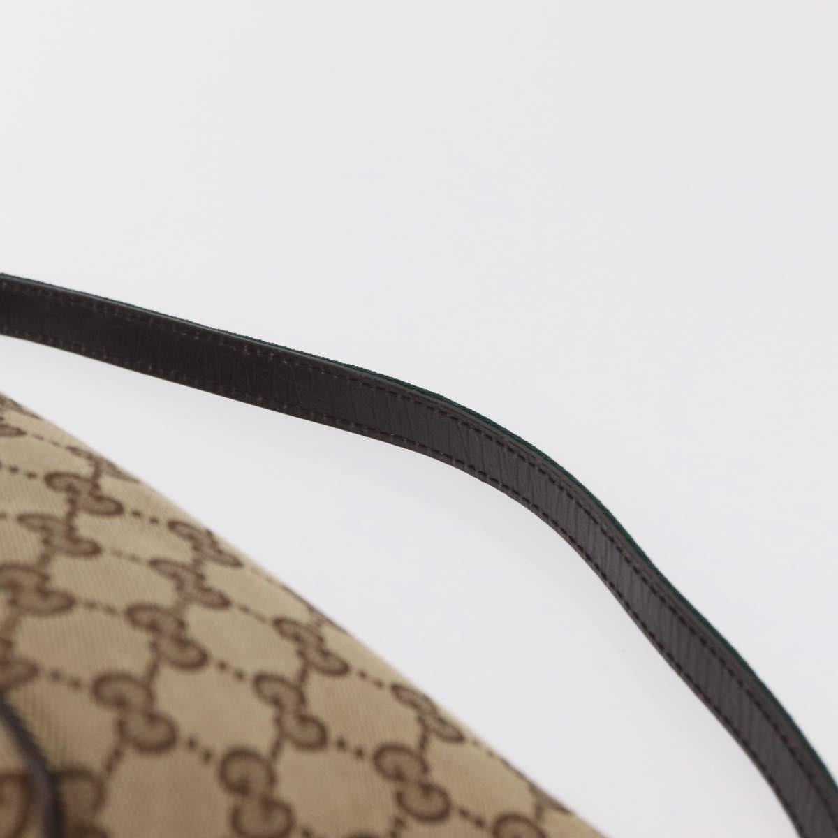 GUCCI GG Canvas Web Sherry Line Hand Bag Beige Silver 141809 Auth ep16518A