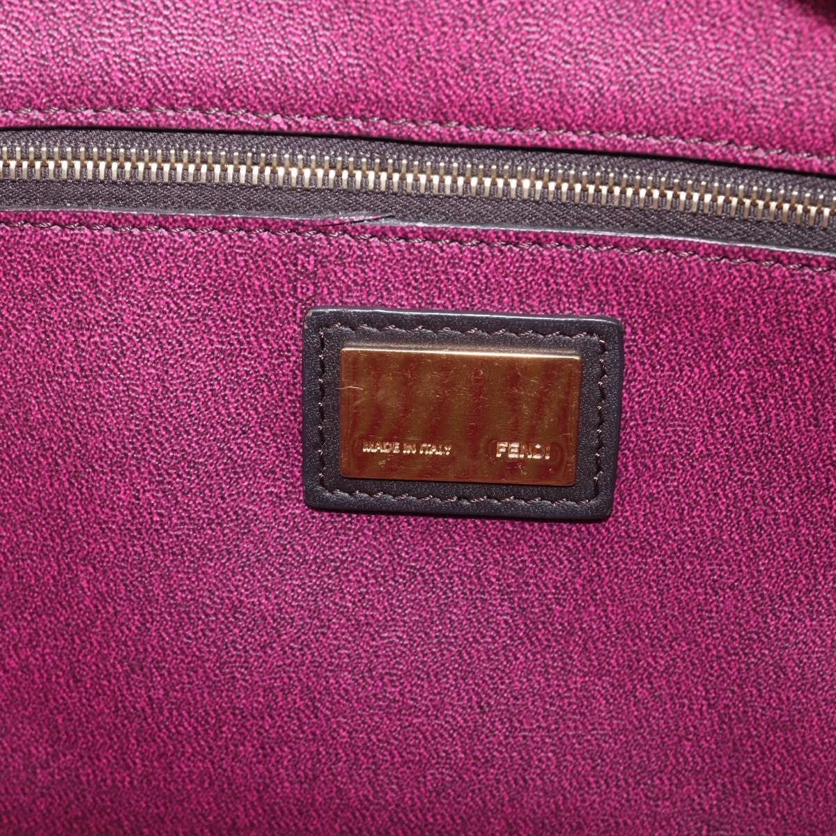 FENDI Zucca Canvas Tote Bag PVC Black Brown Auth ep16520A