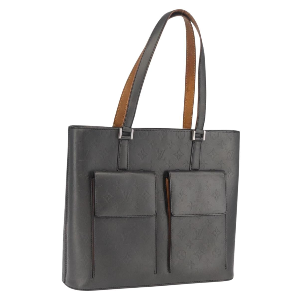 LOUIS VUITTON Monogram Mat Stockton Hand Bag Black M55115 LV Auth ep16521