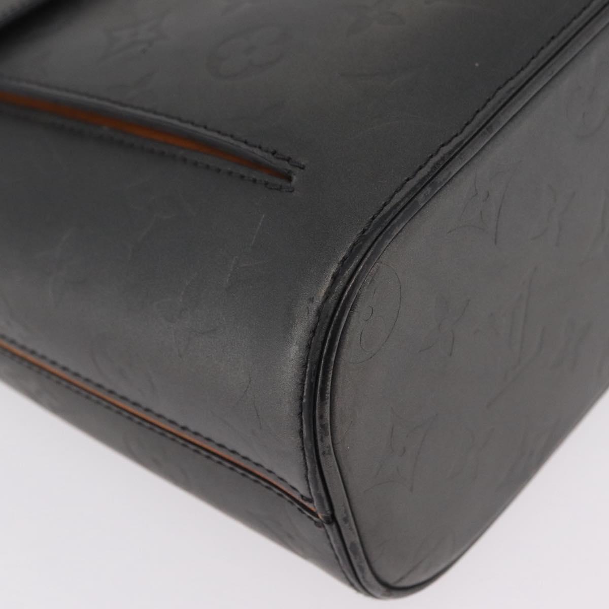 LOUIS VUITTON Monogram Mat Stockton Hand Bag Black M55115 LV Auth ep16521