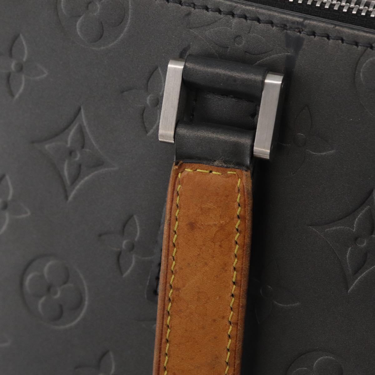 LOUIS VUITTON Monogram Mat Stockton Hand Bag Black M55115 LV Auth ep16521