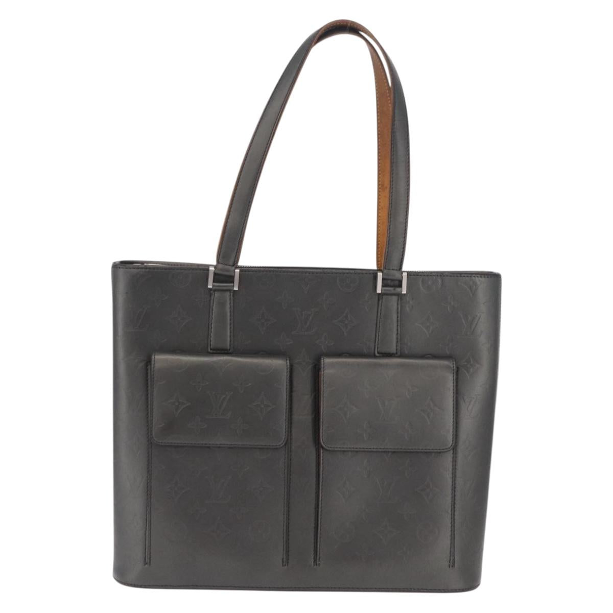 LOUIS VUITTON Monogram Mat Stockton Hand Bag Black M55115 LV Auth ep16521