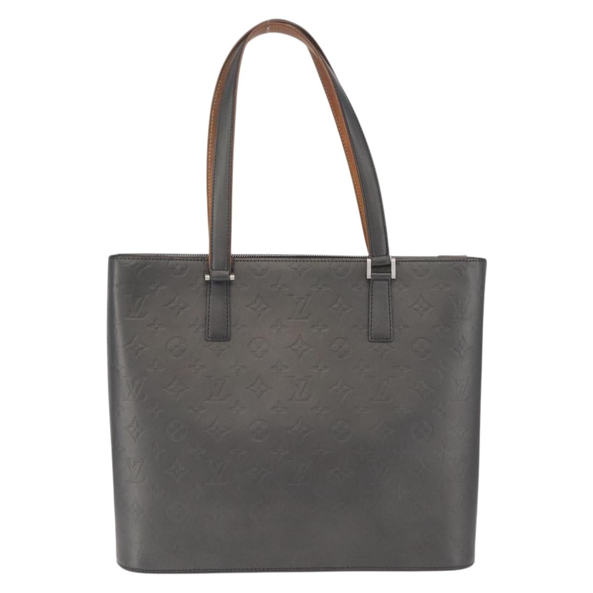 LOUIS VUITTON Monogram Mat Stockton Hand Bag Black M55115 LV Auth ep16521