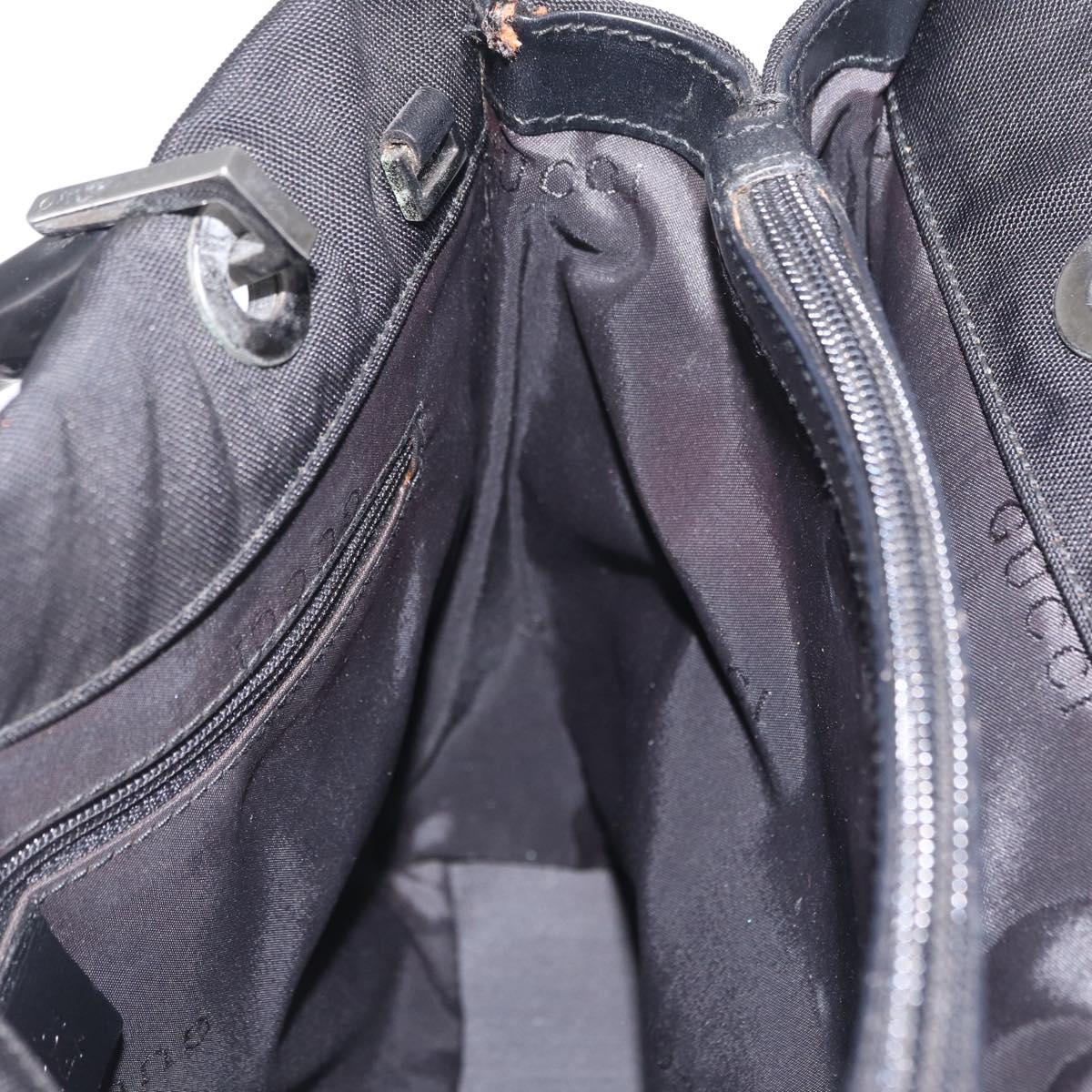 GUCCI Bamboo Tote Bag Nylon Black Silver 002 1016 Auth ep16523
