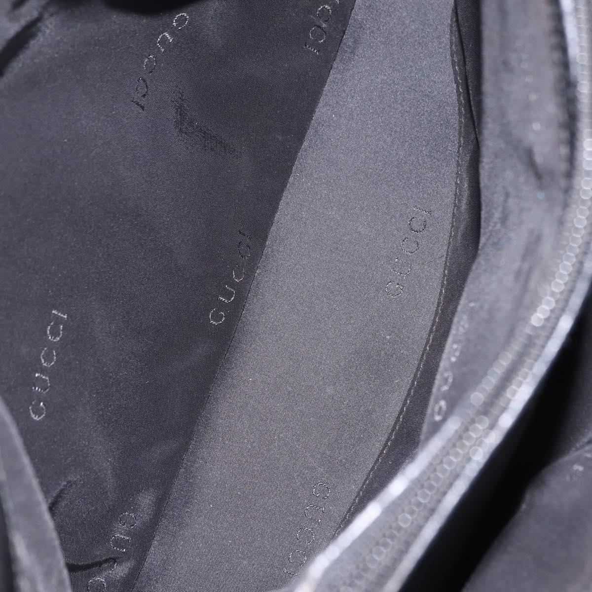 GUCCI Bamboo Tote Bag Nylon Black Silver 002 1016 Auth ep16523
