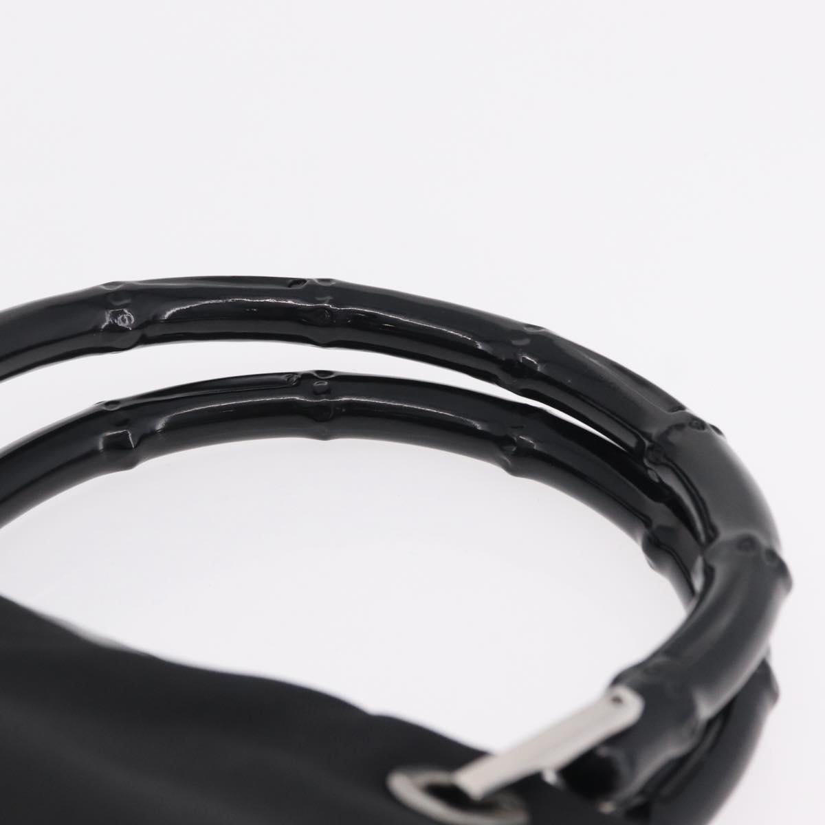 GUCCI Bamboo Tote Bag Nylon Black Silver 002 1016 Auth ep16523