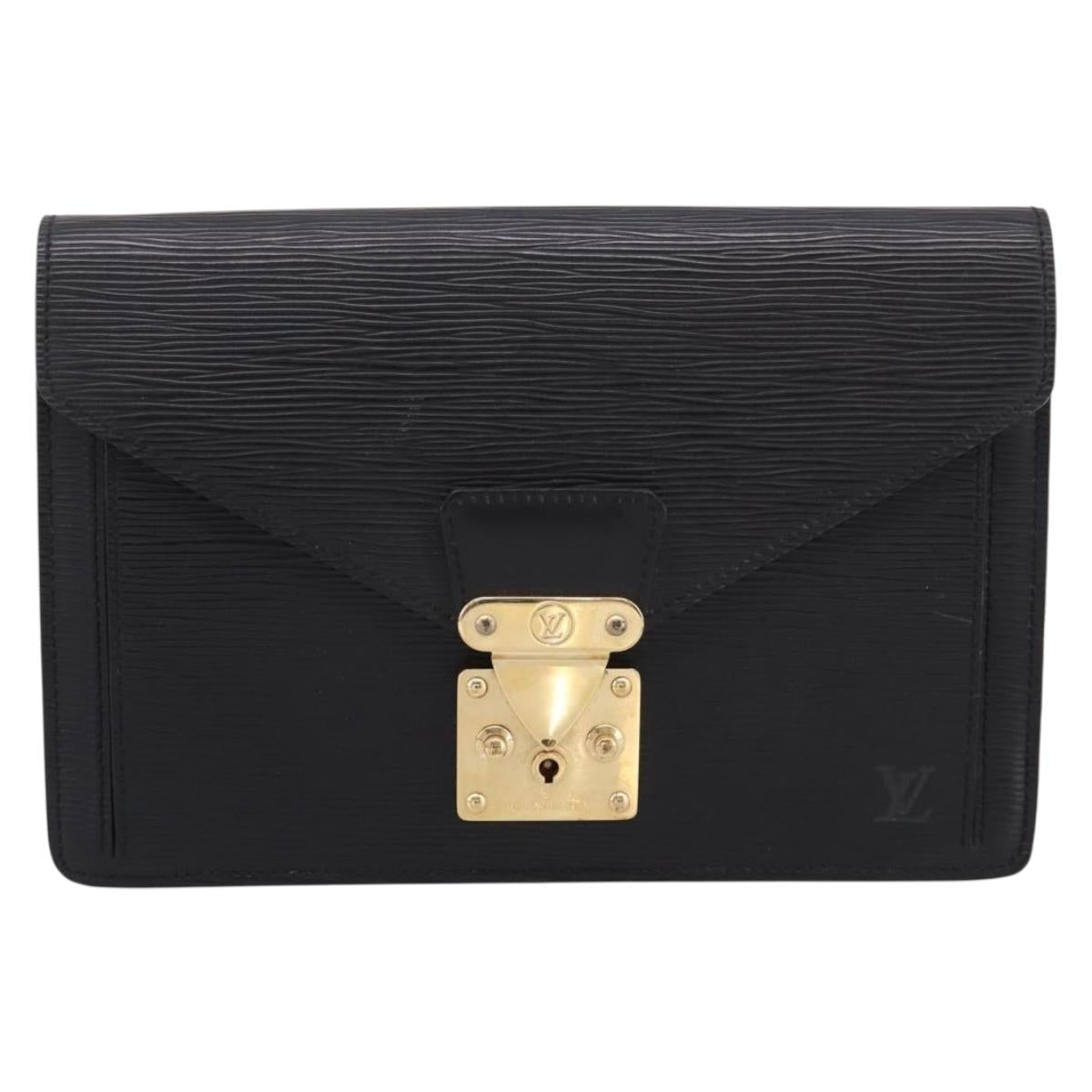 LOUIS VUITTON Epi Serie Dragonne Clutch Bag Black Noir M52612 LV Auth ep16535A