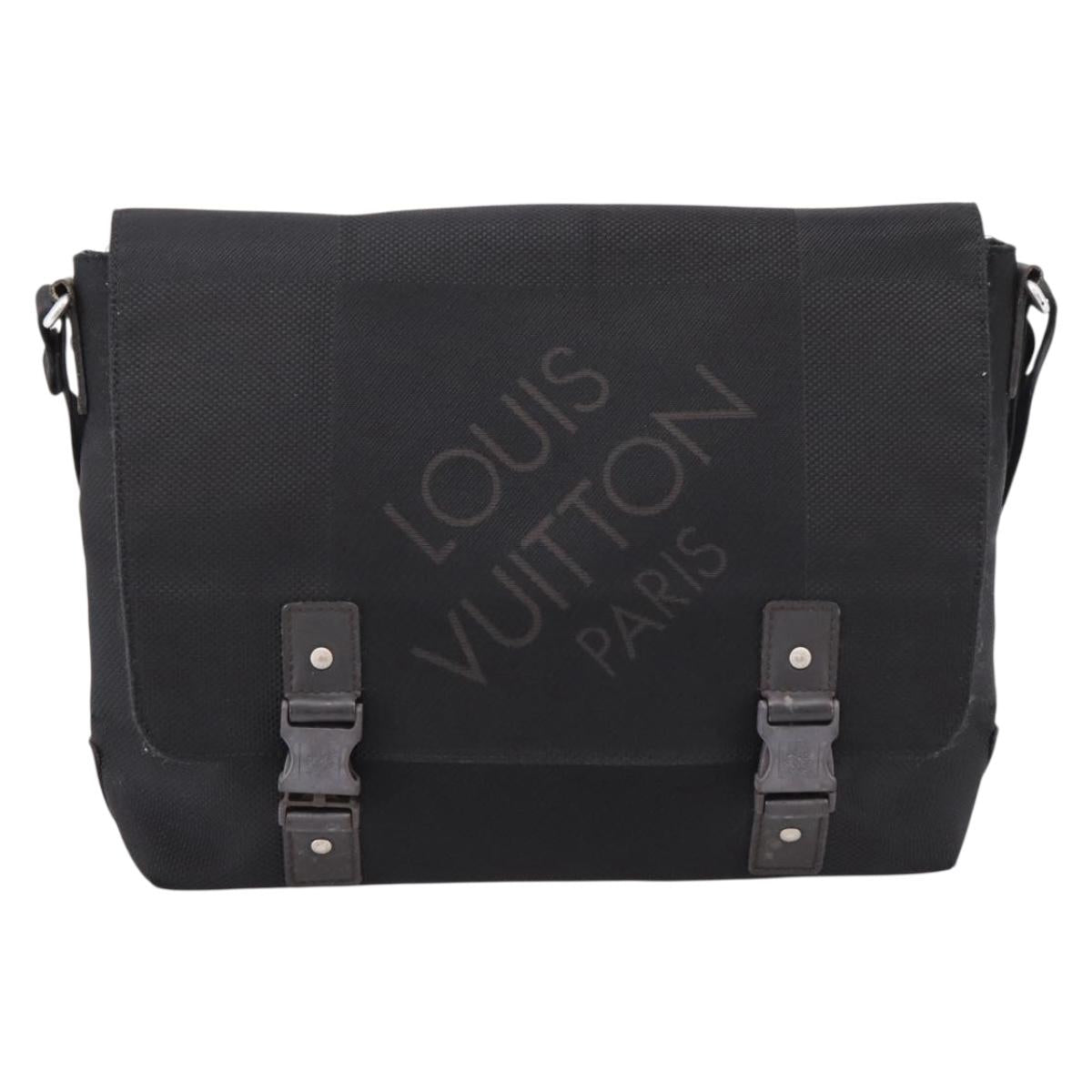 LOUIS VUITTON Damier Geant Petite Message Bag Black M93618 LV Auth ep16537