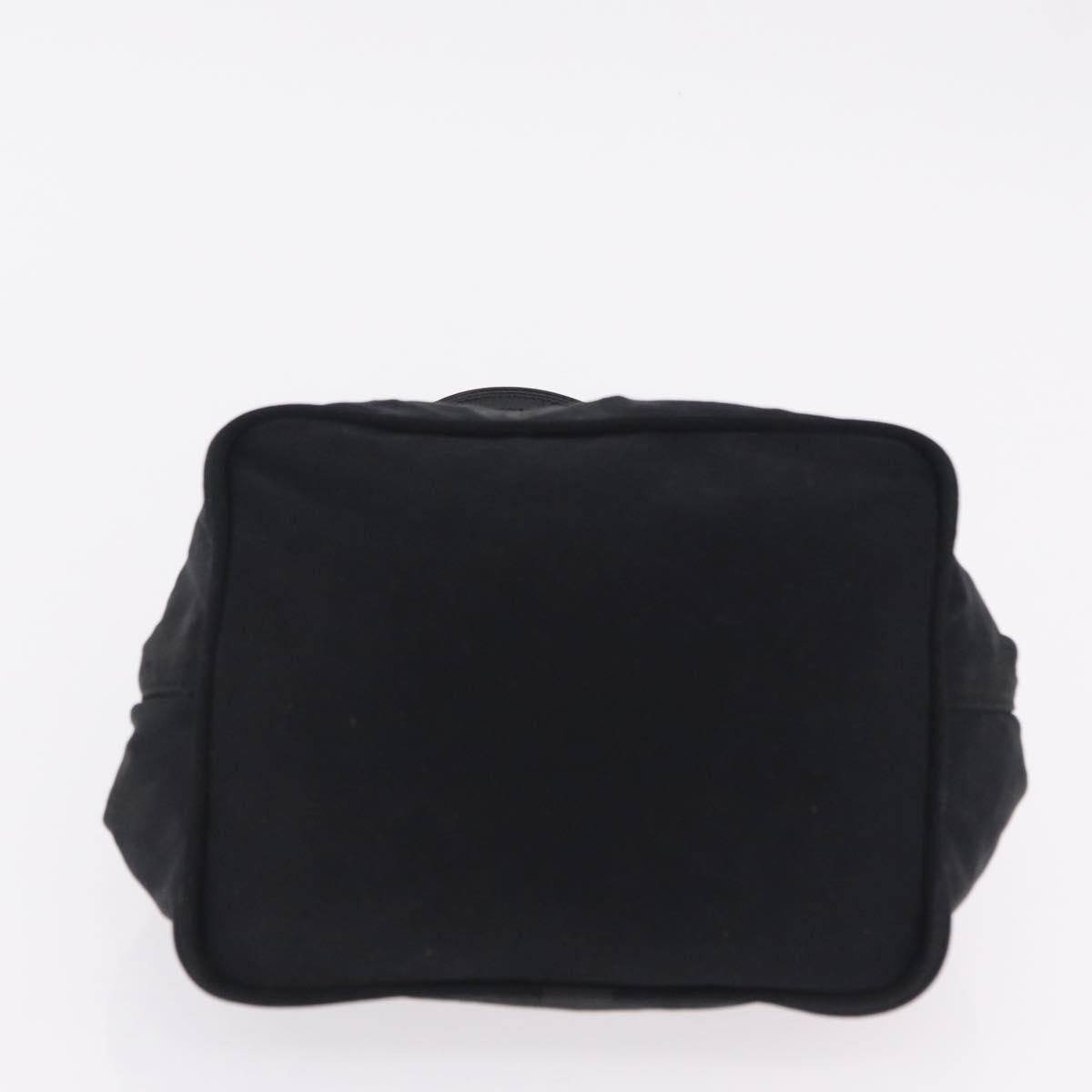 FENDI Hand Bag Cotton Jersey Black Silver Auth ep16540