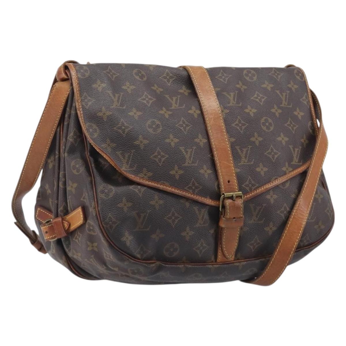 LOUIS VUITTON Monogram Saumur 35 Shoulder Bag M42254 LV Auth ep16543