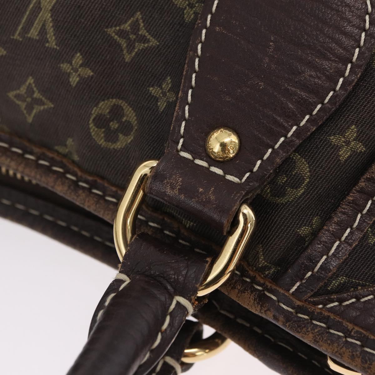 LOUIS VUITTON Monogram Mini Lin Buzasu Anjoul Bag Ebene M95617 LV Auth ep16544