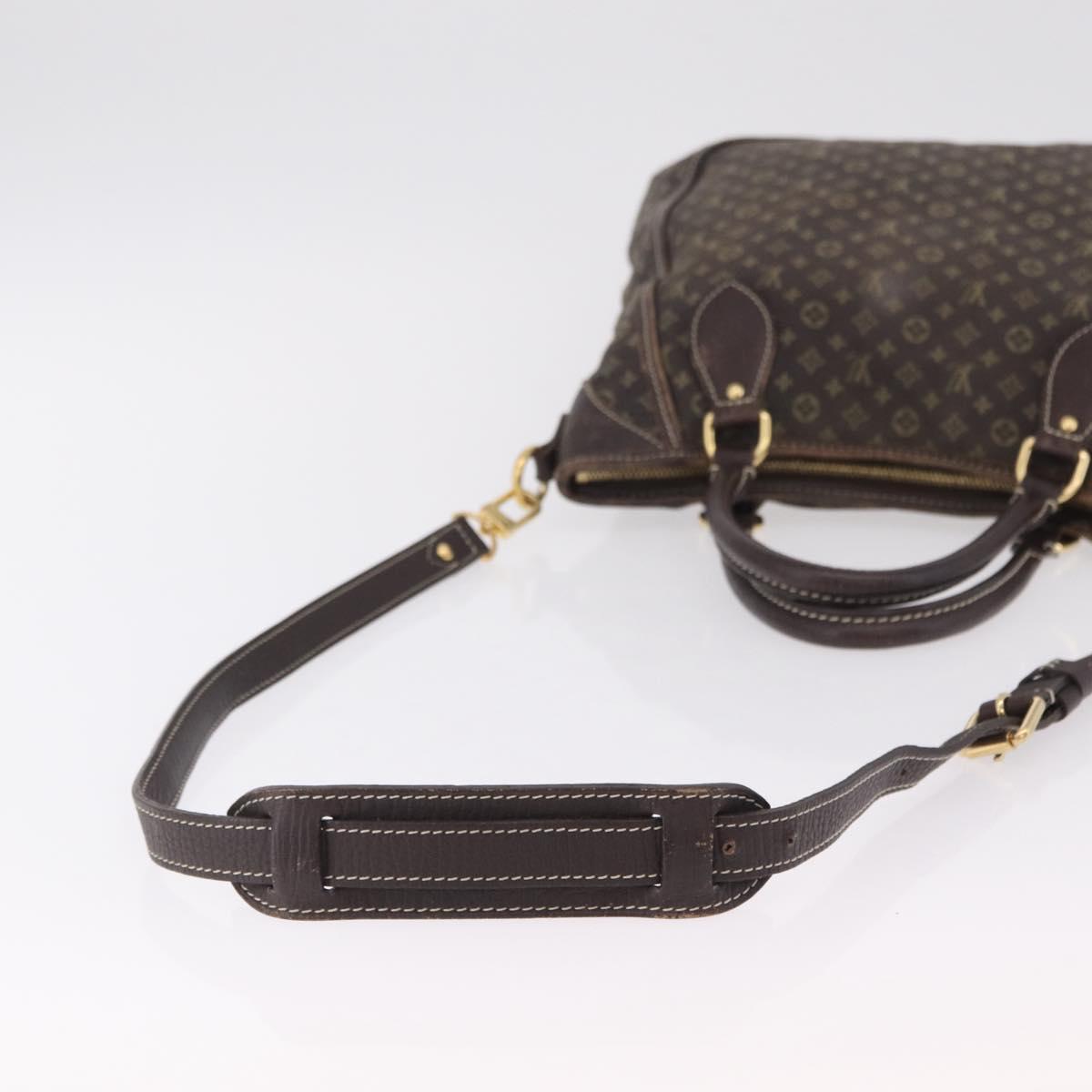LOUIS VUITTON Monogram Mini Lin Buzasu Anjoul Bag Ebene M95617 LV Auth ep16544