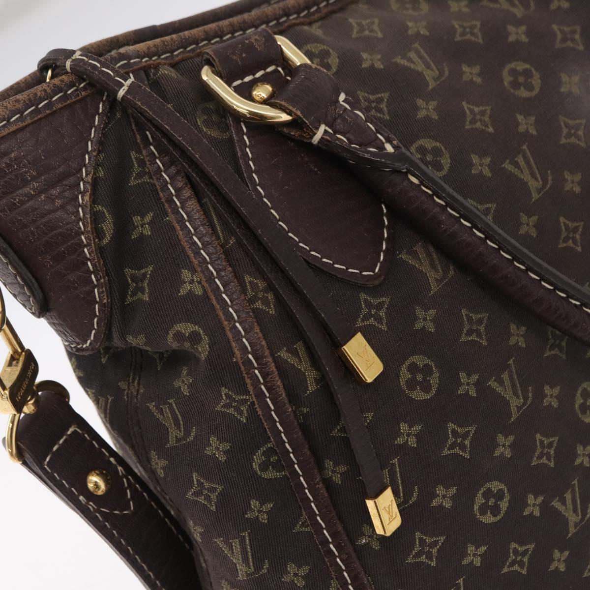 LOUIS VUITTON Monogram Mini Lin Buzasu Anjoul Bag Ebene M95617 LV Auth ep16544