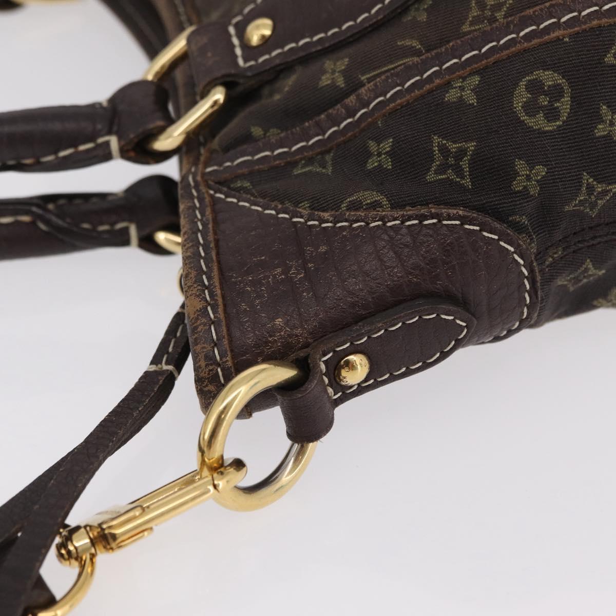 LOUIS VUITTON Monogram Mini Lin Buzasu Anjoul Bag Ebene M95617 LV Auth ep16544