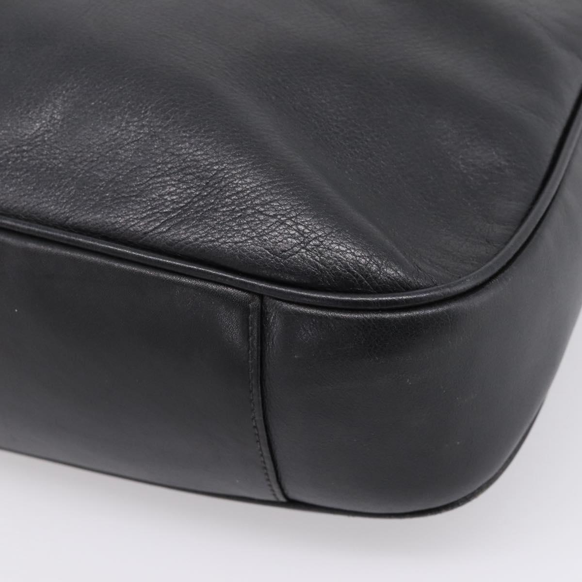 GUCCI Bamboo Hand Bag Leather 2way Black Gold 001 1014 1577 Auth ep16545