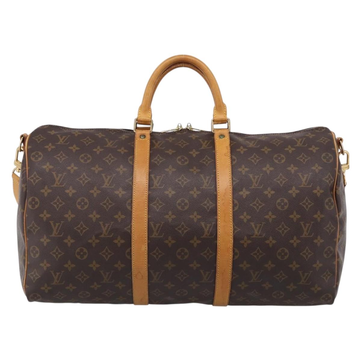 LOUIS VUITTON Monogram Keepall Bandouliere 50 Boston Bag M41416 LV Auth ep16549A