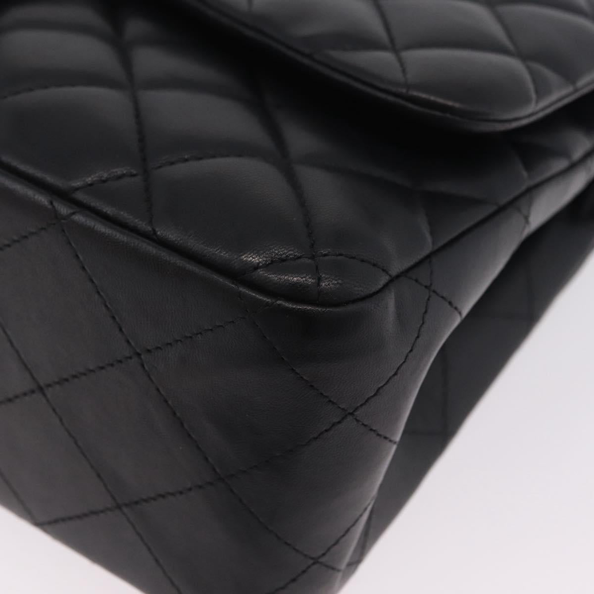 CHANEL Matelasse 30 Double Flap Chain Shoulder Bag Lamb Skin Auth ep16551SAM