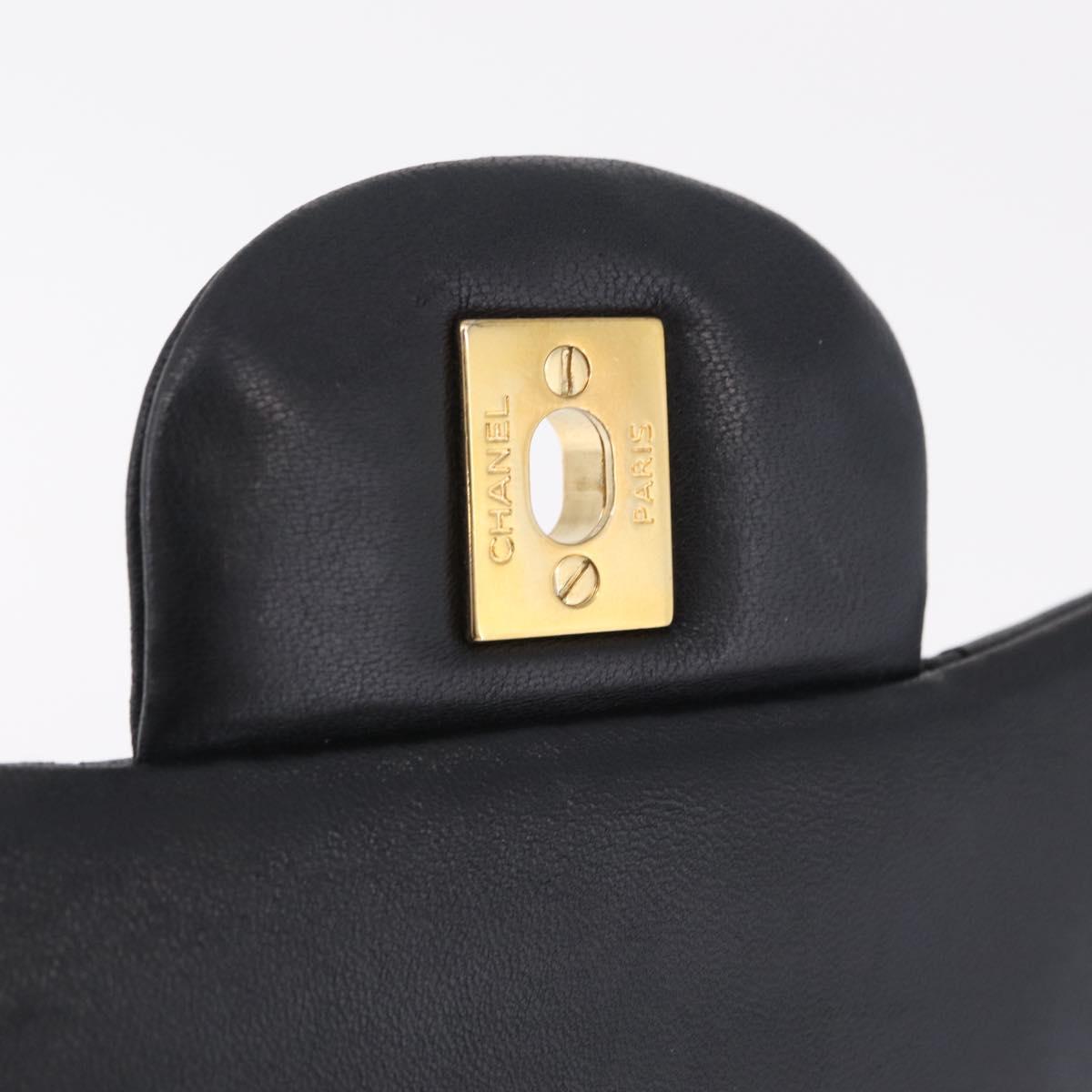 CHANEL Matelasse 30 Double Flap Chain Shoulder Bag Lamb Skin Auth ep16551SAM