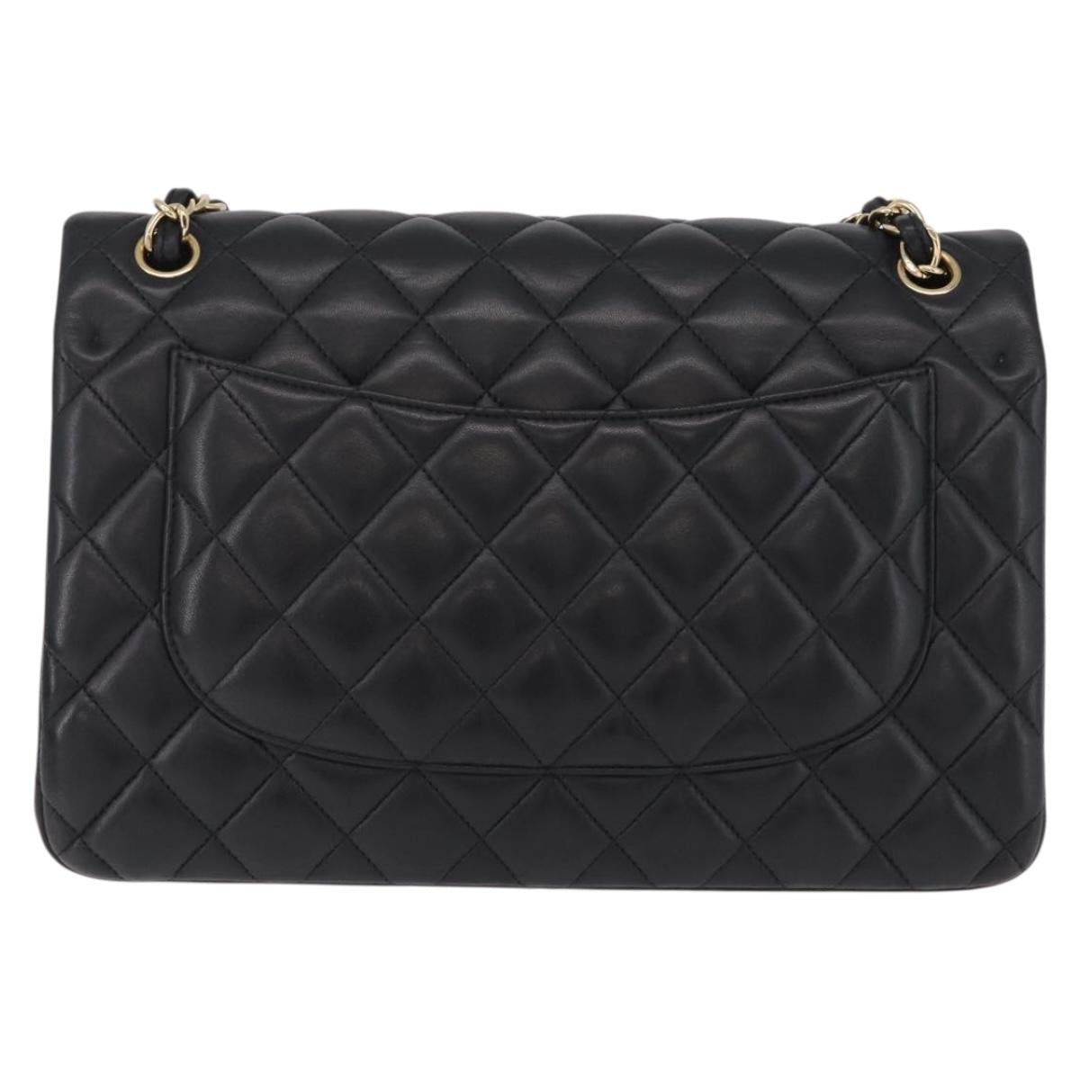 CHANEL Matelasse 30 Double Flap Chain Shoulder Bag Lamb Skin Auth ep16551SAM