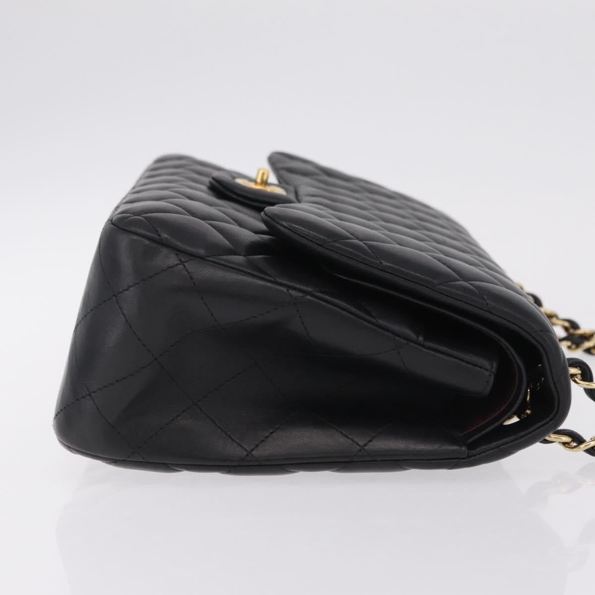 CHANEL Matelasse 30 Double Flap Chain Shoulder Bag Lamb Skin Auth ep16551SAM