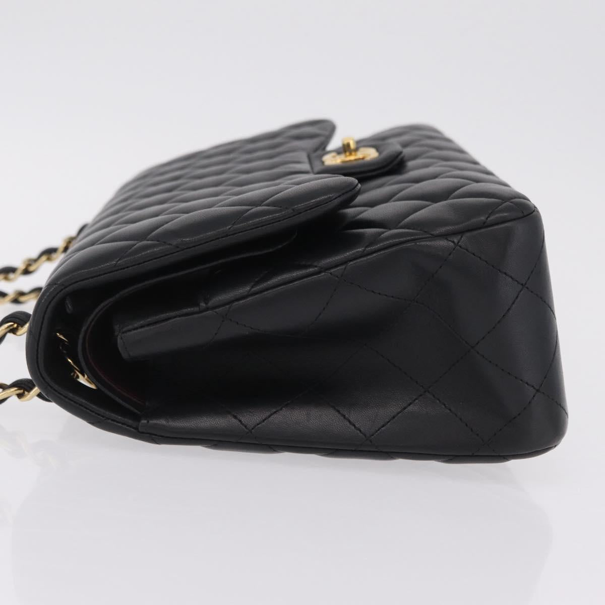 CHANEL Matelasse 30 Double Flap Chain Shoulder Bag Lamb Skin Auth ep16551SAM