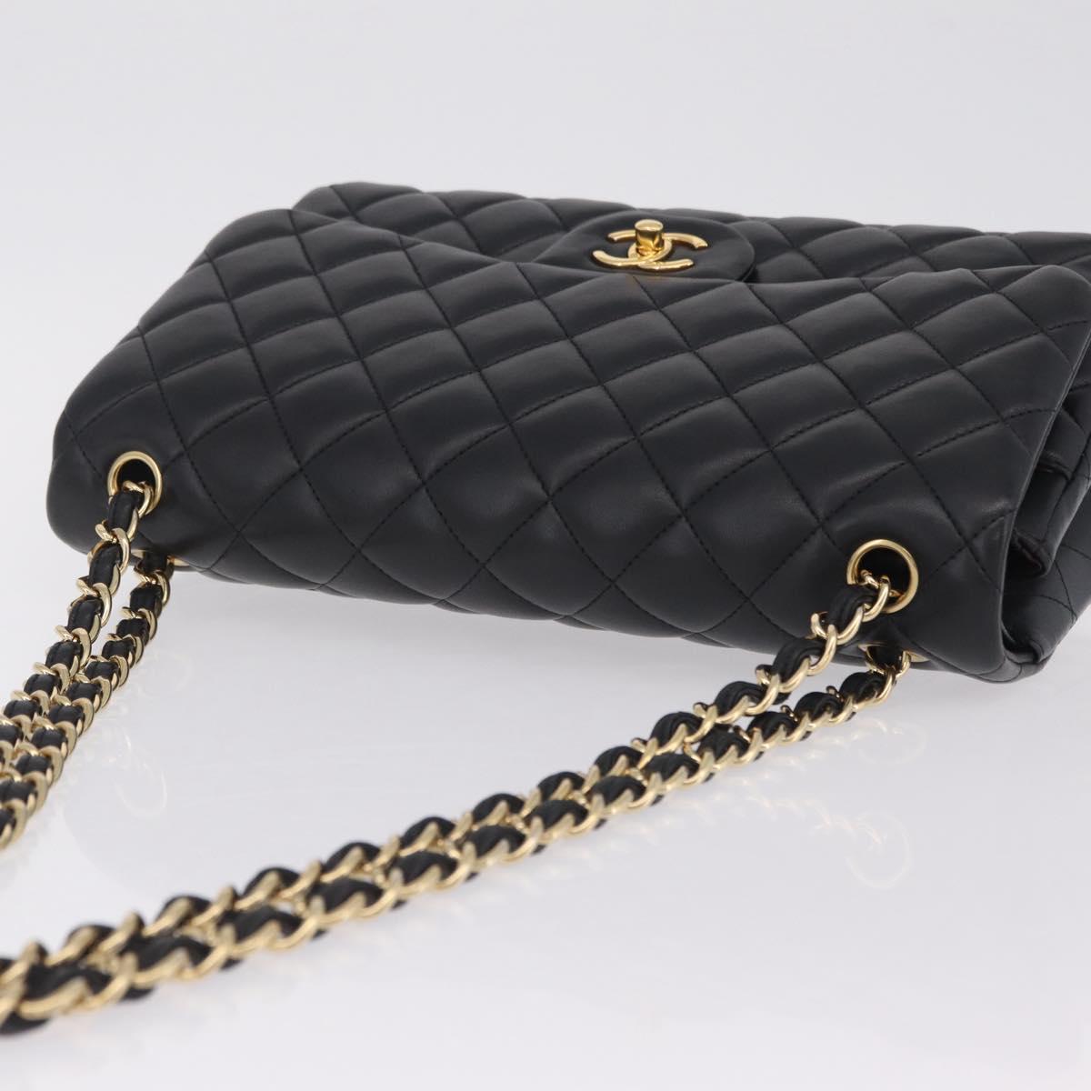 CHANEL Matelasse 30 Double Flap Chain Shoulder Bag Lamb Skin Auth ep16551SAM