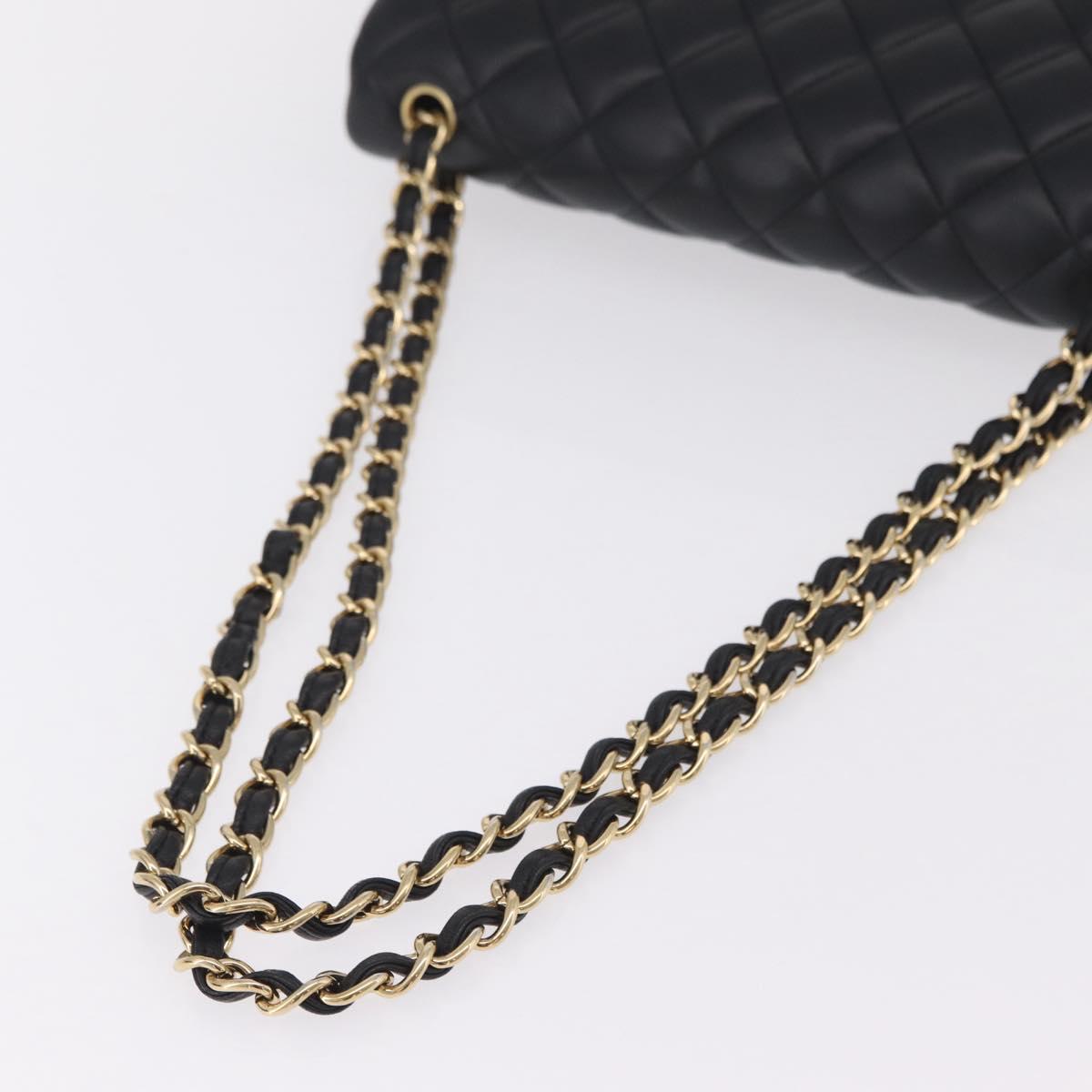 CHANEL Matelasse 30 Double Flap Chain Shoulder Bag Lamb Skin Auth ep16551SAM