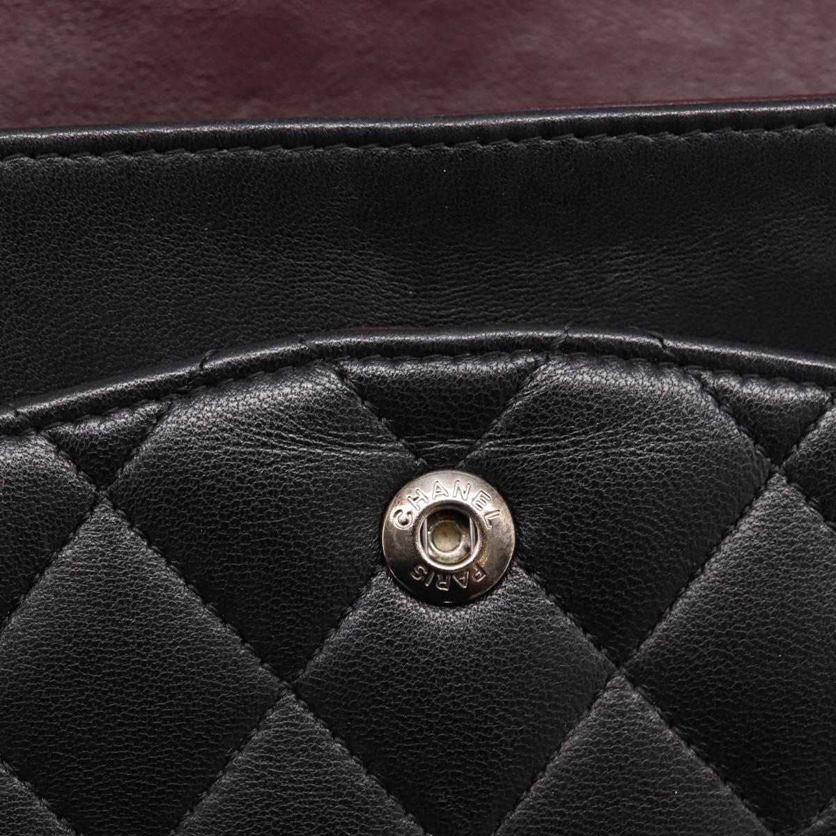 CHANEL Double Flap Chain Matelasse 25 Shoulder Bag Lamb Skin CC Auth ep16552SAM