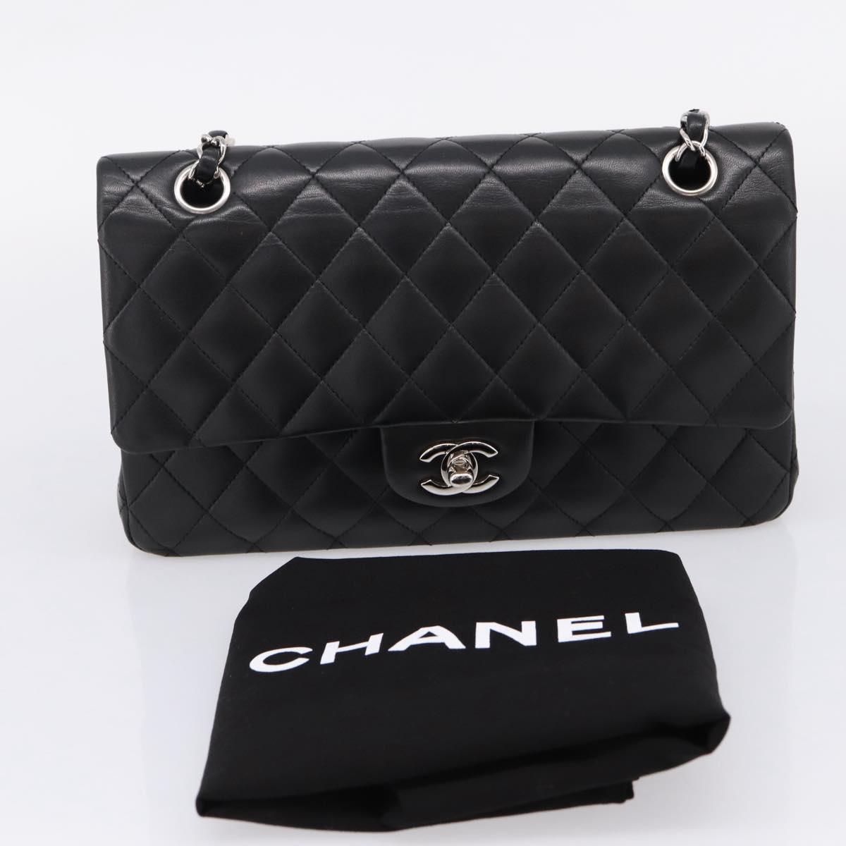 CHANEL Double Flap Chain Matelasse 25 Shoulder Bag Lamb Skin CC Auth ep16552SAM