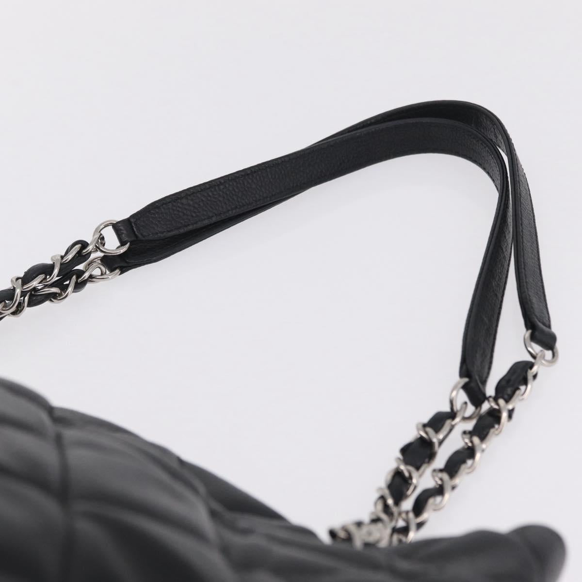 CHANEL GST Matelasse Chain Tote Bag Caviar Skin Black Silver CC Auth ep16554SAM