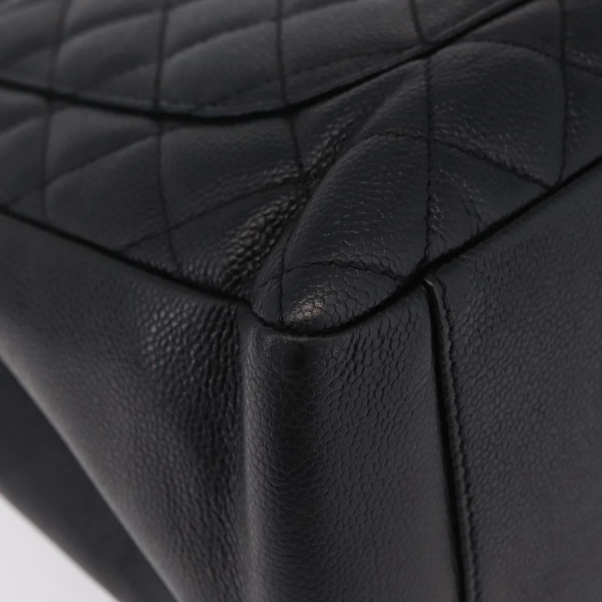CHANEL GST Matelasse Chain Tote Bag Caviar Skin Black Silver CC Auth ep16555SAM