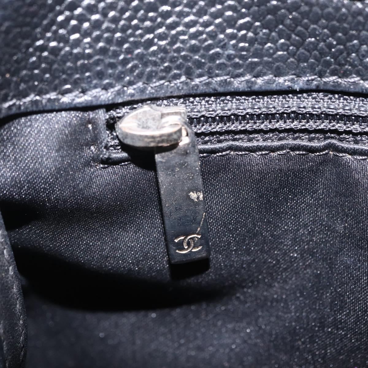 CHANEL GST Matelasse Chain Tote Bag Caviar Skin Black Silver CC Auth ep16555SAM
