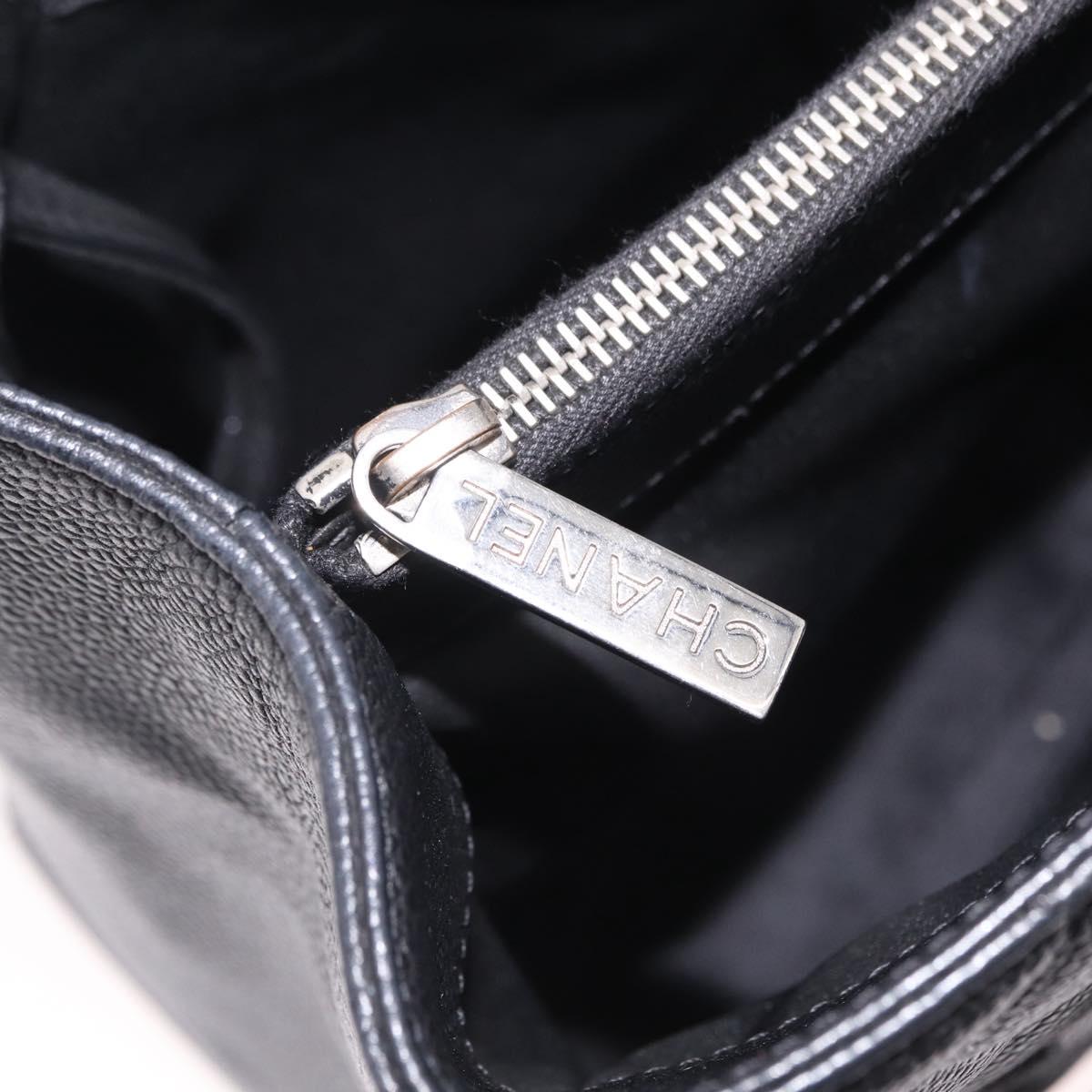 CHANEL GST Matelasse Chain Tote Bag Caviar Skin Black Silver CC Auth ep16555SAM
