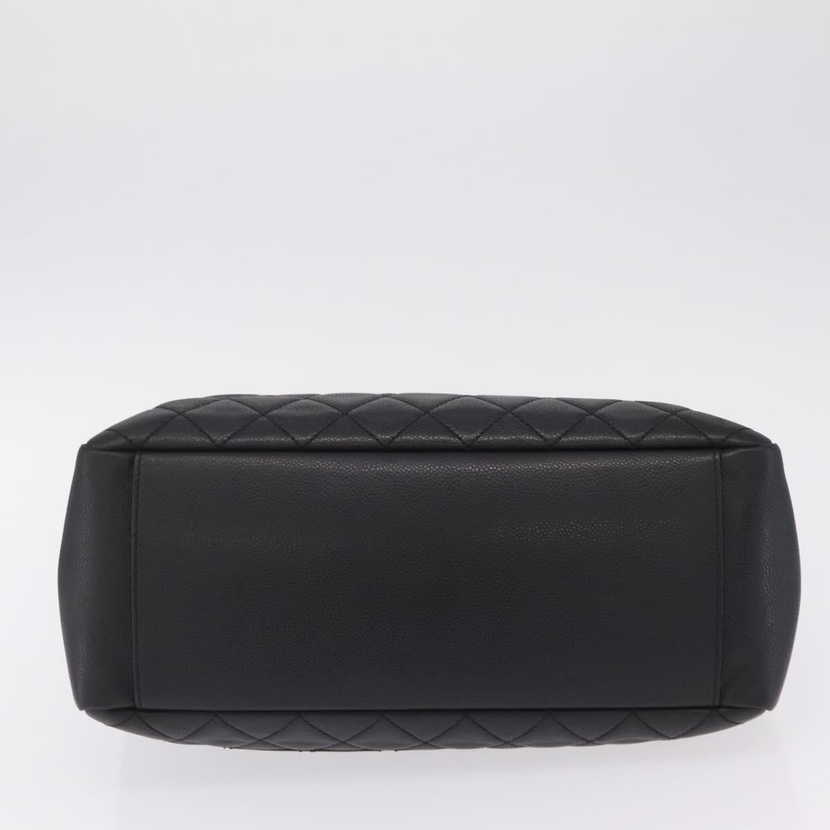 CHANEL GST Matelasse Chain Tote Bag Caviar Skin Black Gold Tone CC Auth ep16556M